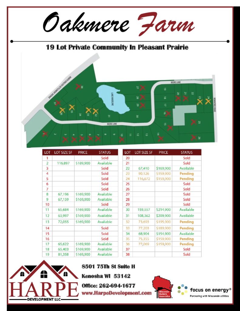 Oakmere Farm Subdivision In Rochester Wisconsin 